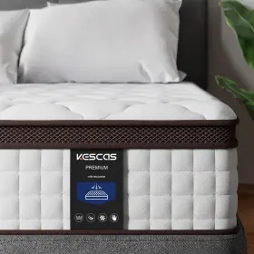 HDKX-K10T KESCAS Mattress Twin Pillow Top Firm Memory Foam