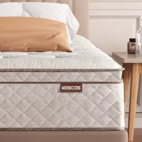 KTB10F KESCAS Memory Foam Hybrid Queen Creme