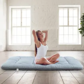 A087-TWIN-MILKY KIAYACI Floor Mattress Mats Futon Guest