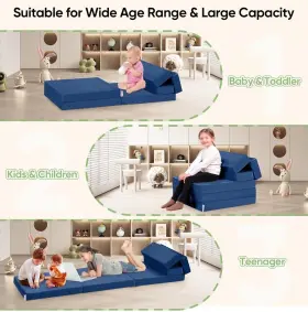 6-IN-1 KIDIRECT Kids Folding Sofa Bed Convertible Play #2