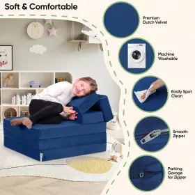 6-IN-1 KIDIRECT Kids Folding Sofa Bed Convertible Play #3