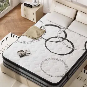 683770266526 KIZREO Queen Hybrid Mattress Euro Top Cooling