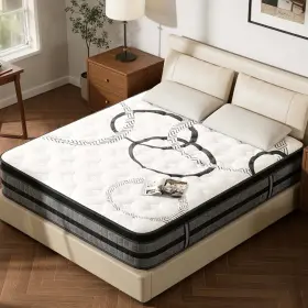 683770266540 KIZREO Queen Hybrid Mattress Euro Top Gel Memory