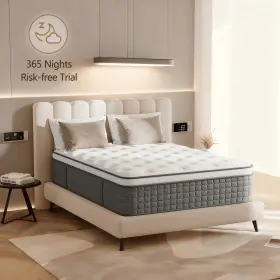 683770266472 KIZREO MATTRESS Firm Queen Hybrid Gel Memory