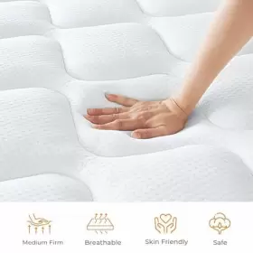 650245013985 KOORLIAN Twin Mattress Hybrid Box Bed #3