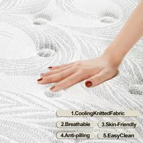 749877395030 KOW Twin Mattress Memory Foam Hybrid Coils #3