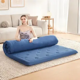 019-TWIN-BLUE LAZYZIZI Futon Mattress Floor Topper Memory Mat