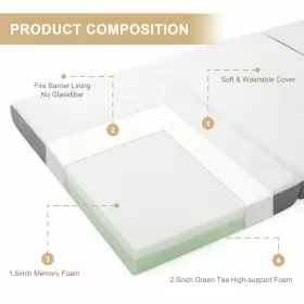 CD01 LAZYZIZI Folding Mattress Memory Foam Fold Breathable #2