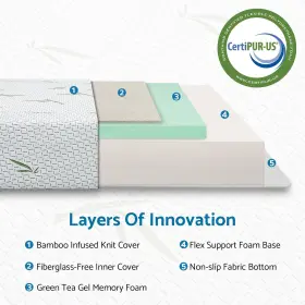 765169786614 LIFERECORD Iferecord Twin Mattress Memory Foam #2