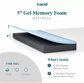 LU05QQFR30GF LUCID Gel Memory Foam Mattress Dual Layered Firm #2
