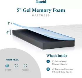 LU05TTFR30GF LUCID Firm Gel Memory Foam Mattress Twin #2
