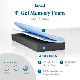 LU08TTPL30GF LUCID Twin Mattress Gel Memory Foam #2