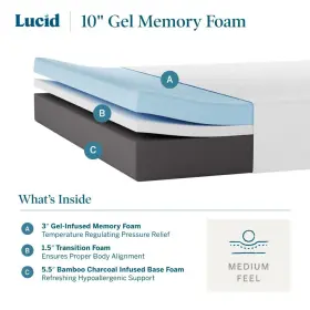 LU10FFMD30GF LUCID Memory Foam Mattress Feel #2