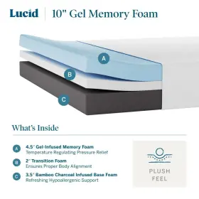 LU10KKPL30GF LUCID Memory Foam Mattress Feel Gel King #2