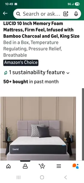 LU10QQ38BH LUCID King Hybrid Mattress Aloe Vera Infused Foam