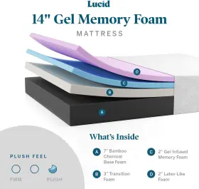 LU14FFPL50AF LUCID Memory Foam Mattress Feel Infused Bambo #2