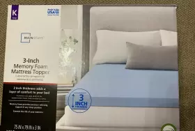 815489028090 MAINSTAYS Memory Foam Mattress Topper King #2