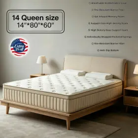 HAH10USD14Q MATTRESSES Queen Hybrid Mattress Cooling Gel Foam HAH10USD14Q MATTRESSES Queen Hybrid Mattress Cooling Gel Foam