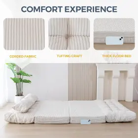 313036477426 MAXYOYO Bean Bag Bed Tufted Folding Sofa Pillows #3