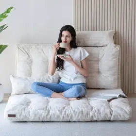 313036477426 MAXYOYO Bean Bag Bed Tufted Folding Sofa Pillows