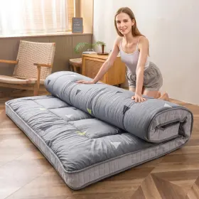 A04-GREY MAXYOYO Triangle Futon Mattress Padded Floor Quilted