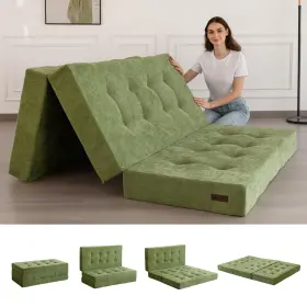 M-MT4-LGN-US90 MAXYOYO Fold Mattress Tufted Folding Chenille