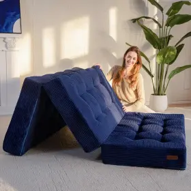 MT1-BU-US135 MAXYOYO Fold Mattress Tufted Folding Foam Bed