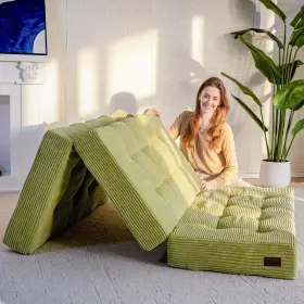 MT1-GR-US90 MAXYOYO Fold Mattress Tufted Folding Futon Foam
