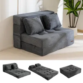 SF1-GY-US100 MAXYOYO Convertible Sofa Bed Fold Loveseat Twin