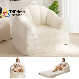SF9-BEIGE-US MAXYOYO Folding Sofa Bed Convertible Lounger