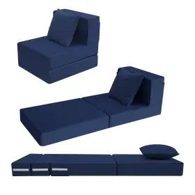 MMCMAT1013-NAVY-SINGLE-FBA MEMORECOOL Futon Chair Bed Sleeper