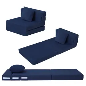 SQ1156-SINGLE-NAVY MEMORECOOL Futon Chair Bed Kids Sofa Foam