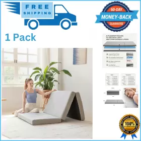 1077134 MLILY Fold Memory Foam Mattress Single Folding Travel