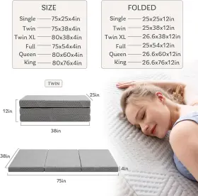 Ttf-s MLILY Fold Memory Foam Mattress Single Folding #2