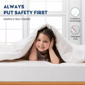 810037118063 MLILY Twin Mattress Memory Foam Bed Box Tea #3