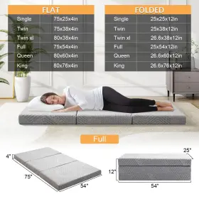 720073110313 MUUEGM Fold Mattress Memory Foam Fordable #2