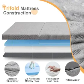 720073110313 MUUEGM Fold Mattress Memory Foam Fordable #3