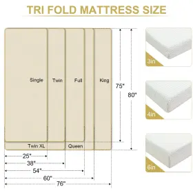 738958911580 MUUEGM Folding Mattress Single Fold Memory Foam #2