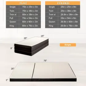 738958914376 MUUEGM Folding Mattress Memory Foam #3