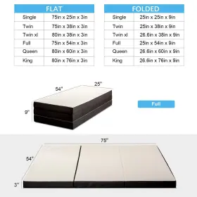 740946214115 MUUEGM Fold Memory Foam Mattress Folding Mattres #2