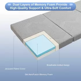 781434971745 MUUEGM Mattress Trifold Folding Bed Memory Foam #3