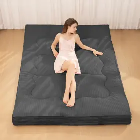 4FM-TWIN-GREY NLDD Floor Mattress Thicken Futon Sleeping Pad