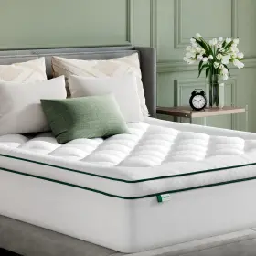 N-T15001-WH-F NOVILLA Mattress Topper Pillow Top Dorm Bed