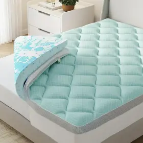 N-T15003-BL-Q NOVILLA Dual Memory Foam Mattress Topper Cover