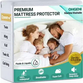 MPW3V108 OHGENI Waterproof Mattress Protector Queen Fitted