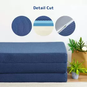 696567032402 OLEE SLEEP Folding Memory Foam Mattress Topper #3