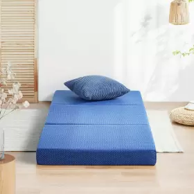 696567032402 OLEE SLEEP Folding Memory Foam Mattress Topper