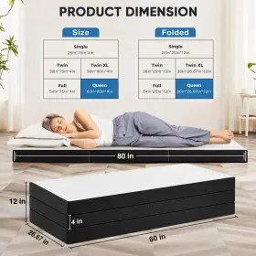 722898005294 OLIXIS Fold Memory Foam Mattress Queen Floor Bed #2
