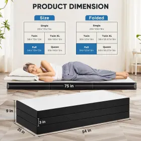 780374265839 OLIXIS Fold Memory Foam Mattress Floor Bed #2