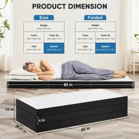 780374265891 OLIXIS Fold Memory Foam Mattress Queen Floor Bed #2